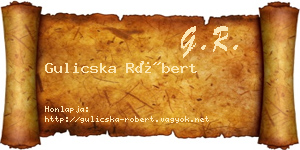 Gulicska Róbert névjegykártya